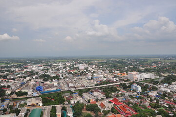 Rice field tourist attractions in thailand Helicopter photos