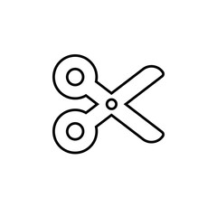 Scissor linear vector icon. Scissors cutting.