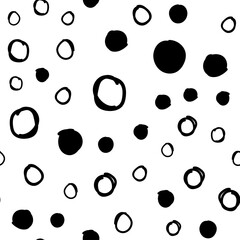 Random dots seamless pattern. Doodle circles texture background.