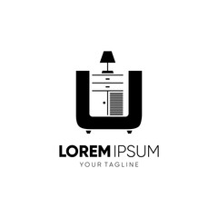 Letter U Cabinet Logo Design Vector