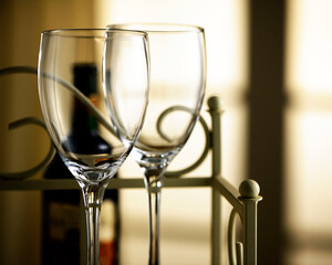wineglass and bottle