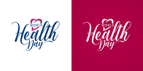 World Health Day Calligraphic Medical Logos