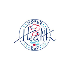 World Health Day Badge Logo Design