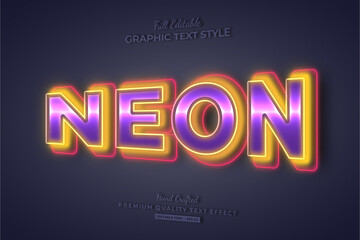 Neon Colorful 3D Editable Text Effect Font Style