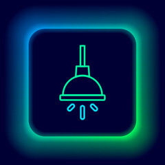 Glowing neon line Chandelier icon isolated on black background. Colorful outline concept. Vector.
