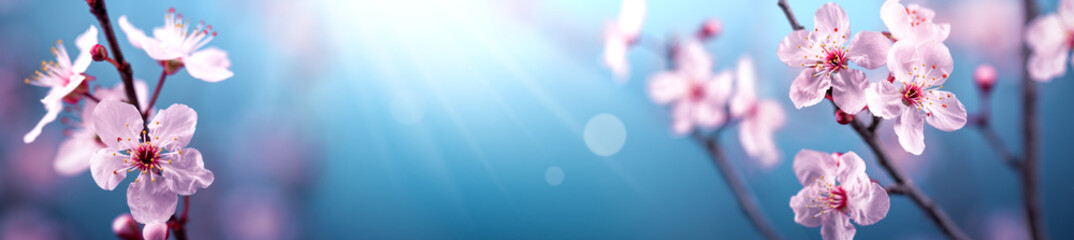 Pink spring blossoming branch