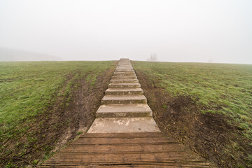 Stairway in the fog