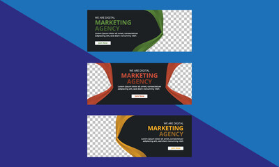 Digital marketing agency cover banner template social media post