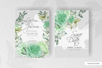 greenery floral wreath wedding invitation template