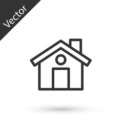 Fototapeta na wymiar Grey line House icon isolated on white background. Home symbol. Vector.