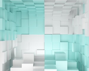 background cube box concept. podium product show. sci fi metallic background. light glow background. futuristic concept. technology design.minimal concept product stage show. copy space. 3d rendering.