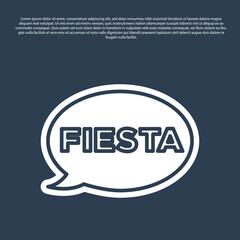 Blue line Fiesta icon isolated on blue background. Vector.