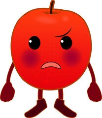 怒る可愛いりんごのキャラクター
