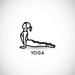 Yoga thin line style vector icon