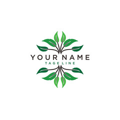 Living Environment Design. vector abstract green leaf logo icon. Landscape, garden, plant, nature and ecology vector logo design. Logotype concept icon.