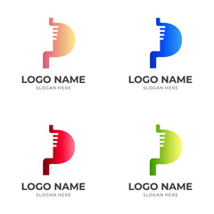 stomach logo design with flat colorful style