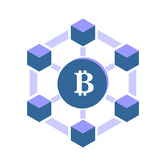 Obraz premium blockchain technology icon set vector sign symbol