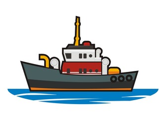 Simple illustration of a tugboat.