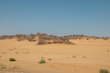 Desert landscapes in remote rural area of Tabuk in north western Saudi Arabia