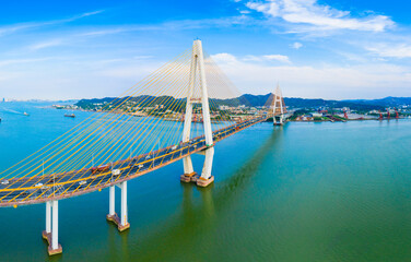 Fototapeta premium Shantou Queshi bridge, Shantou City, Guangdong Province, China