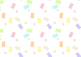 かわいくてカラフルなグミ柄（JPEG）