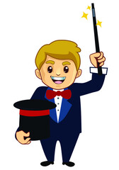 magician mascot cartoon