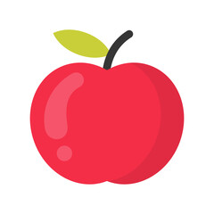 Cute apple fruit, isolated colorful vector icon. Bright single fruit illustration