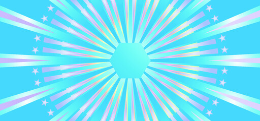 sky blue shining strips sunburst retro background