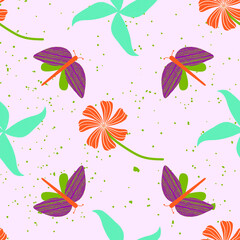 Butterflies and Flowers2 Pattern