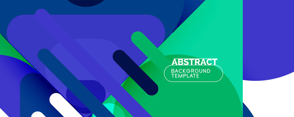 Modern geometric round shapes and dynamic lines, abstract background. Vector illustration for placards, brochures, posters and banners