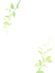 ガジュマルの葉のフレーム_縦