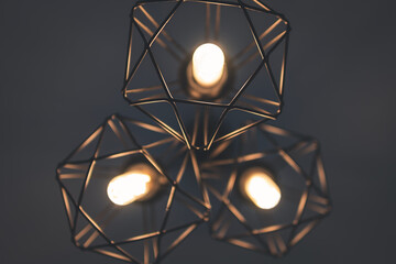 chandelier with retro lamps