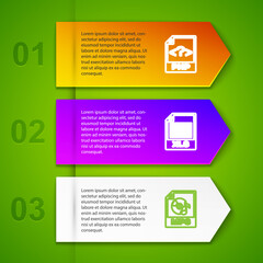 Set line PHP file document, XLS, MP3 and WAV. Business infographic template. Vector.