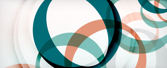 Obraz premium Ring geometric shapes, o letter repetition wallpaper. Abstract background for business or technology presentations, internet posters or web brochure covers