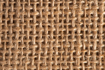 Burlap texture. Background made of old sackcloth - close up image. High quality photo