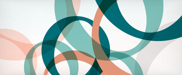 Obraz premium Ring geometric shapes, o letter repetition wallpaper. Abstract background for business or technology presentations, internet posters or web brochure covers