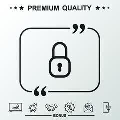 Lock line sign. With quote symbol