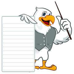 eagle mascot cartoon in vector