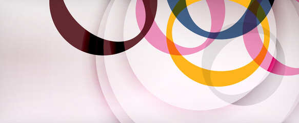 Obraz premium Ring geometric shapes, o letter repetition wallpaper. Abstract background for business or technology presentations, internet posters or web brochure covers