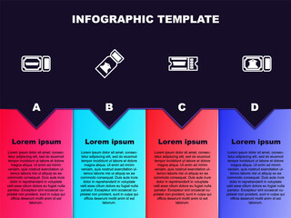 Fototapeta premium Set line Ticket, Museum ticket, and . Business infographic template. Vector.