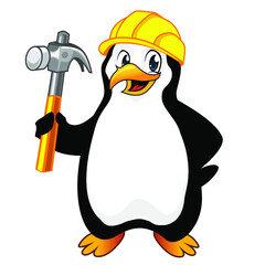 penguin mascot cartoon in vector
