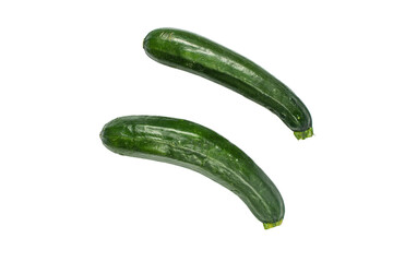 Green zucchini isolated on white