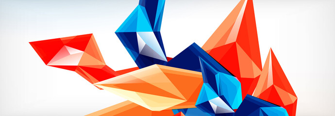 Vector 3d triangles and pyramids abstract background for business or technology presentations, internet posters or web brochure covers