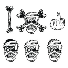 horror mummy skull face