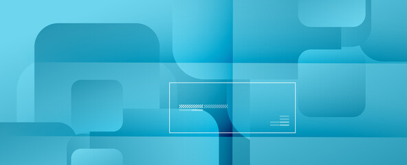 Fototapeta premium Square shapes composition geometric abstract background. 3D shadow effects and fluid gradients. Modern overlapping forms