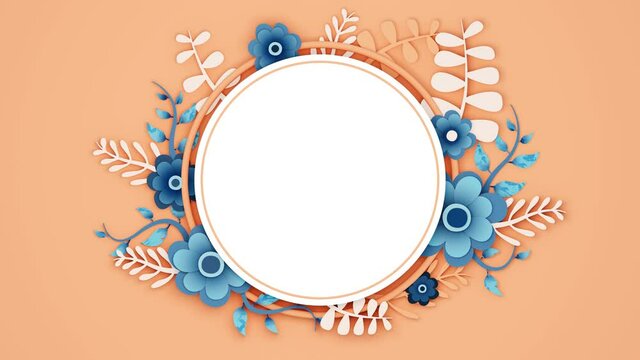 Charming Blue Flower Frame. Decorative Floral Arrangement