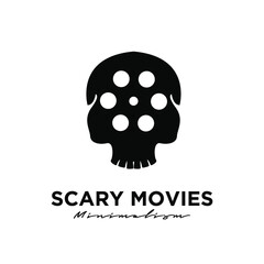 scary movie Films Studio Movie Video Cinema Cinematography Film Production logo design vector icon illustration Isolated White Background