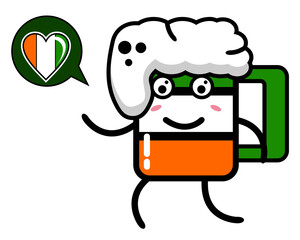 beer with love chat cartoon character design graphic illustration