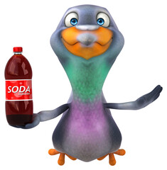 Fun pigeon - 3D Illustration