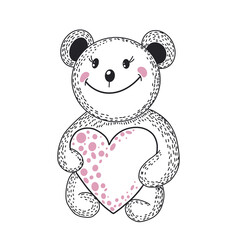 Сute cartoon sketch bear. Vector illustration.